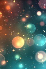 Abstract delicate gentle bokeh background in emerald green, pastel yellow, and champagne gold colors