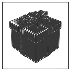 Silhouette gift box black color only