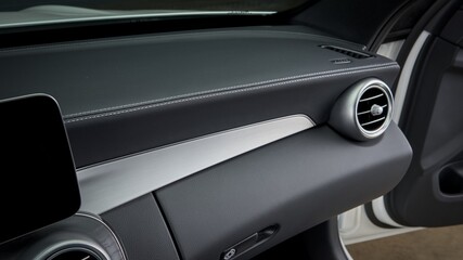 Naklejka premium Black leather dashboard