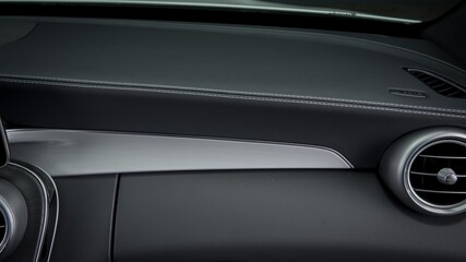 Black leather dashboard
