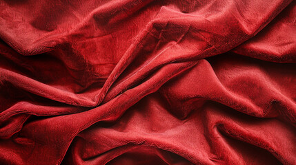 Close up of red suede texture on seamless velvet fabric