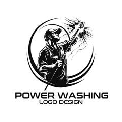 Power Washing Vector Logo Design