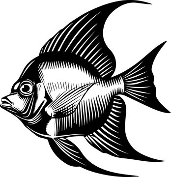 recommend clip art: Angelfish Black Vector Illustration