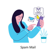Spam Mail flat style design vector stock illustrations.