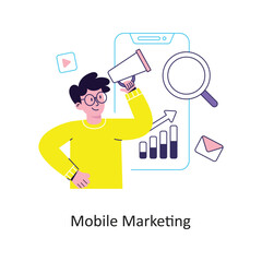 Mobile Marketing flat style design vector stock illustrations.
