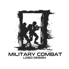 Military Combat Vector Logo Design