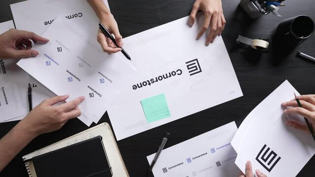 Group of Graphic designer working in office. brain storming, Artist Creative Designer Illustrator Graphic Skill Concept.