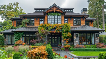 Large Brick House Surrounded by Greenery