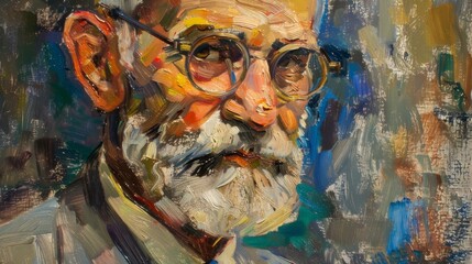 Impressionism painting of Freud captures the art and expression of a revered psychologist
