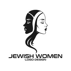 Jewish Women Vector Logo Design