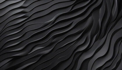 3D Black Wavy Shape Background
