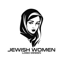 Fototapeta na wymiar Jewish Women Vector Logo Design