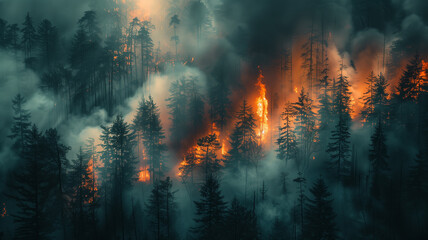 Scorched earth: ashen landscapes reveal the aftermath of widespread forest fires. - obrazy, fototapety, plakaty