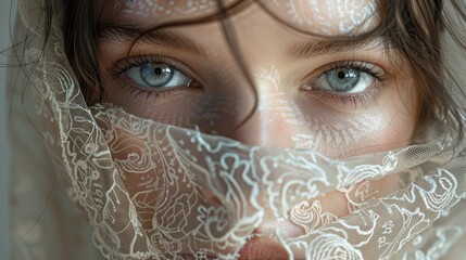 A face mask made of delicate lace - obrazy, fototapety, plakaty