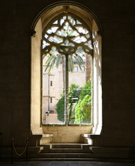 windows in the castle, spain