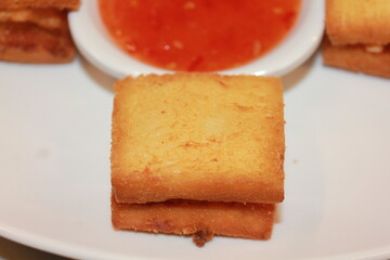 Shrimp Toast isolated on a plate