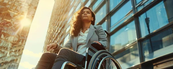 Behangcirkel Portrait Of Entrepreneur Disable Woman Outside © Coosh448