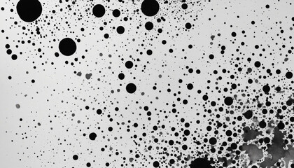Round spot of watercolor, black and white, splashes of paint splatter  