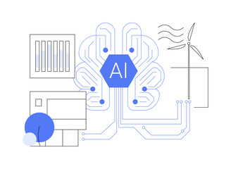 AI-Optimized Smart Grids abstract concept vector illustration.