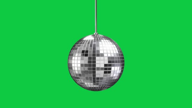 Spinning disco ball club party green screen 4K