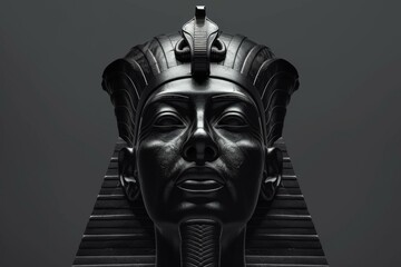 Ramses II Egyptian Pharaoh statue captured in minimalist monochrome art - obrazy, fototapety, plakaty