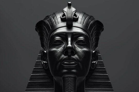 Ramses II Egyptian Pharaoh statue captured in minimalist monochrome art