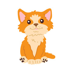 Vector illustration cute doodle kitten for digital stamp,greeting card,sticker,icon,design