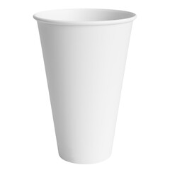 Clean and blank white paper cup for coffee without background. Template for mockup. Without lid	
