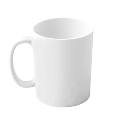 Clean and blank white mug without background. Template for mockup