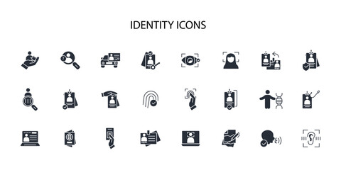 identity icon set.vector.Editable stroke.linear style sign for use web design,logo.Symbol illustration.