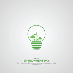 World environment day. World environment day creative ads. June 5  poster, banner vector illustration . 3D