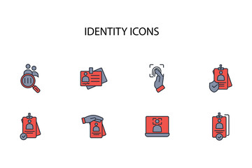 identity icon set.vector.Editable stroke.linear style sign for use web design,logo.Symbol illustration.