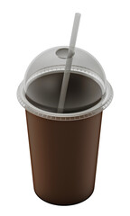 Disposable coffee cup isolated on transparent background. 3D illustration