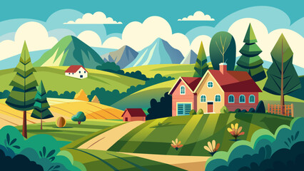 Obraz na płótnie Canvas landscape with a house
