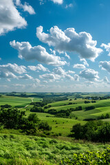 Fototapeta na wymiar Soothing Greenery & Serene Countryside: The Scenic Beauty of Iowa