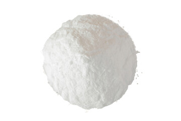 heap of backing soda or baking powder in cutout transparent background,png format,top view