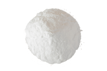 heap of backing soda or baking powder in cutout transparent background,png format,top view