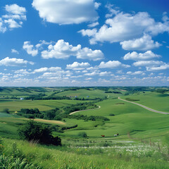 Soothing Greenery & Serene Countryside: The Scenic Beauty of Iowa - obrazy, fototapety, plakaty