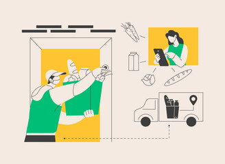 Grocery delivery service abstract concept vector illustration.