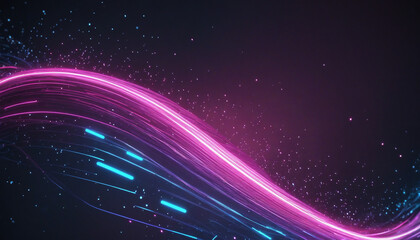 3d render, abstract background with pink blue glowing neon lines and bokeh lights. Data transfer concept. Digital wallpaper