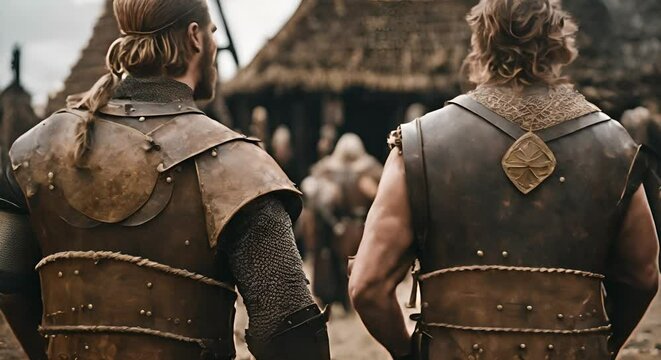 Back view of some Vikings.