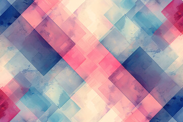 Abstract geometric background with blue and pink overlapping squares