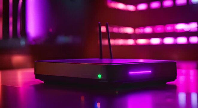 Router on a colorful background.