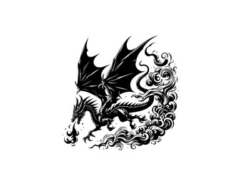 Mystical Dragon: Dragon Vector Illustration for Fantasy Designs and Mythical Artistry