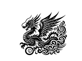 Mystical Dragon: Dragon Vector Illustration for Fantasy Designs and Mythical Artistry