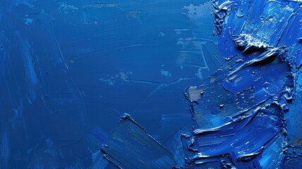 Bold blue paint strokes creating a textured background