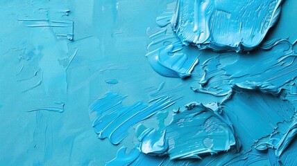 Strokes of vivid blue paint artistically smeared across a textured canvas background