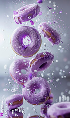 Fototapeta premium A Symphony in Purple with Levitating Lavender Donuts