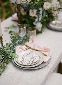 Wedding Table Setting at Vizcaya Museum and Gardens 