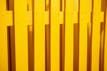 a close up of a yellow fence